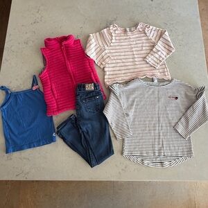 Petit Bateau Tops Vest Jeans Tank Shirts Set Lot 5